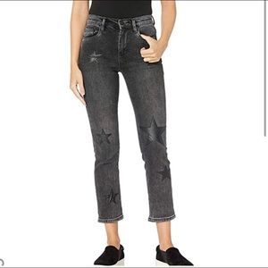 Blank NYC crop black jeans with stars